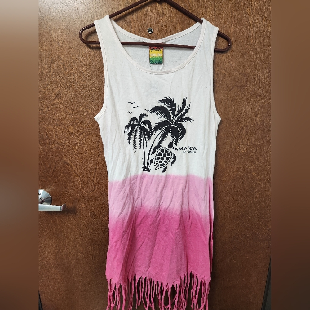 Jamaica Pink and White Ombre Swim Coverup